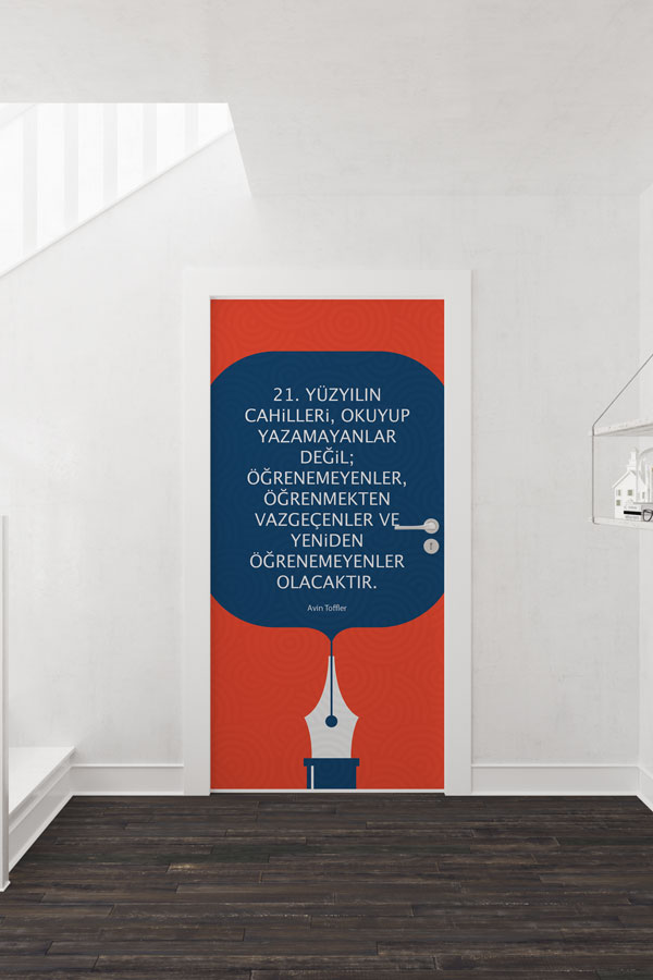 okul-sinif-kapi-giydirme-9030-01 "21. Yüzyılın Cahilleri: Yeniden Öğrenmeyenler" Kapı Giydirme 9030