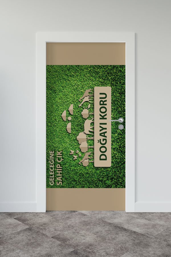 okul-sinif-kapi-giydirme-9050-00 "Doğayı Koru & Geleceğine Sahip Çık" Temalı Kapı Giydirme Tasarımı 9050