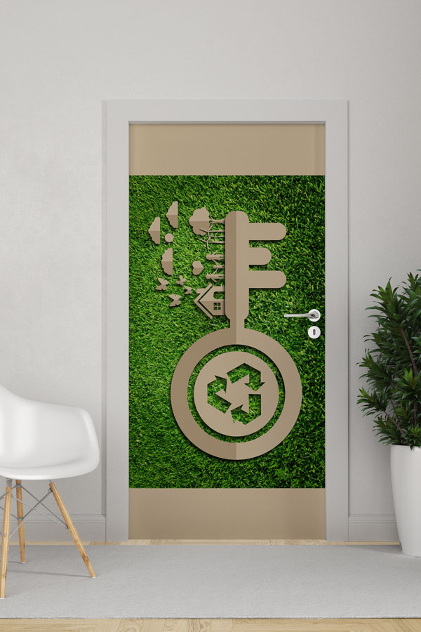 "Geleceğin Anahtarı" Geri Dönüşüm ve Ekolojik Yaşam Temalı Kapı Giydirme 9062