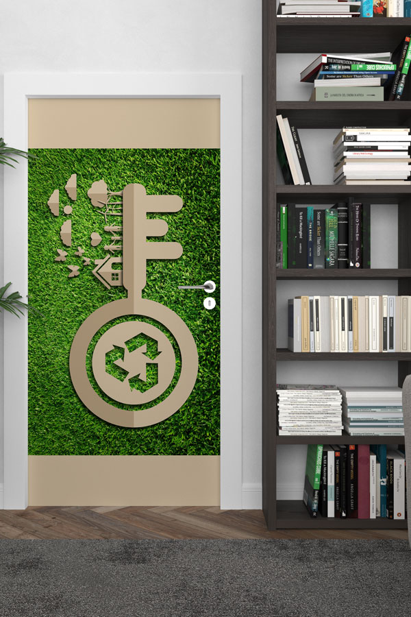 "Geleceğin Anahtarı" Geri Dönüşüm ve Ekolojik Yaşam Temalı Kapı Giydirme 9062