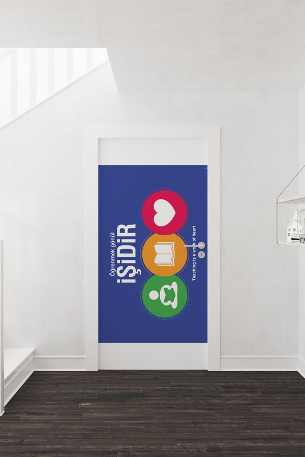 Öğrenmek Gönül İşidir Okul Kapı Giydirme 9085