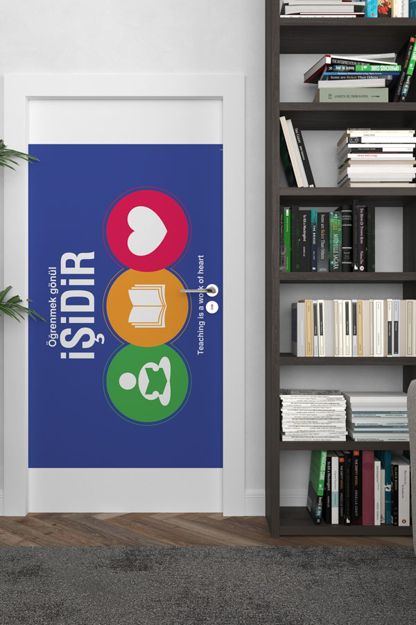 Öğrenmek Gönül İşidir Okul Kapı Giydirme 9085