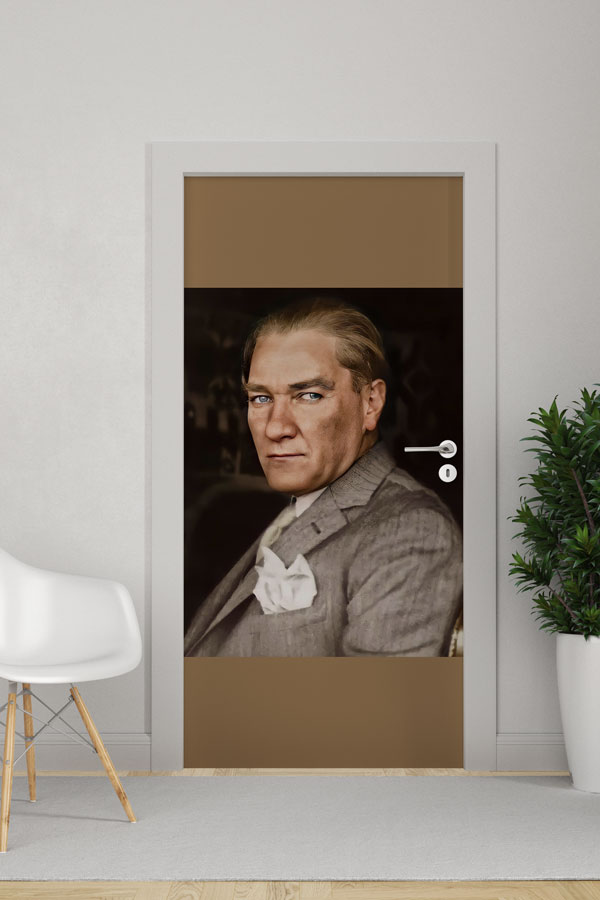 okul-sinif-kapi-giydirme-9124-0 Atatürk Portresi Kapı Giydirme Modern Renkli Tasarım 9124