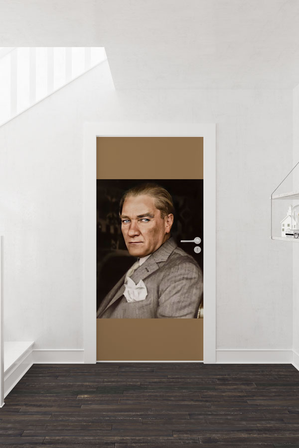 okul-sinif-kapi-giydirme-9124-01 Atatürk Portresi Kapı Giydirme Modern Renkli Tasarım 9124