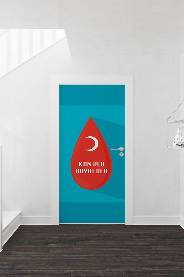 okul-sinif-kapi-giydirme-9153-01 "Kan Ver Hayat Ver" Temalı Kapı Giydirme 9153
