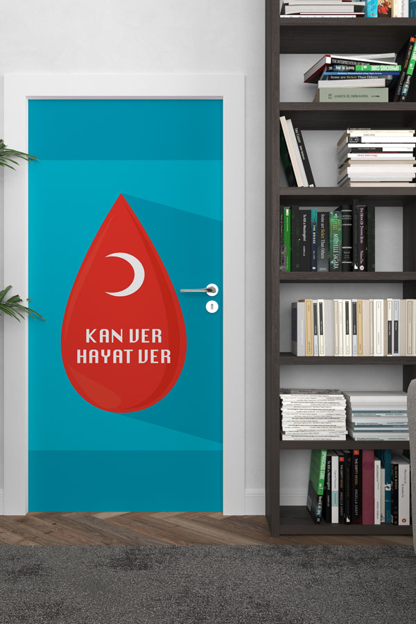 okul-sinif-kapi-giydirme-9153-02 "Kan Ver Hayat Ver" Temalı Kapı Giydirme 9153