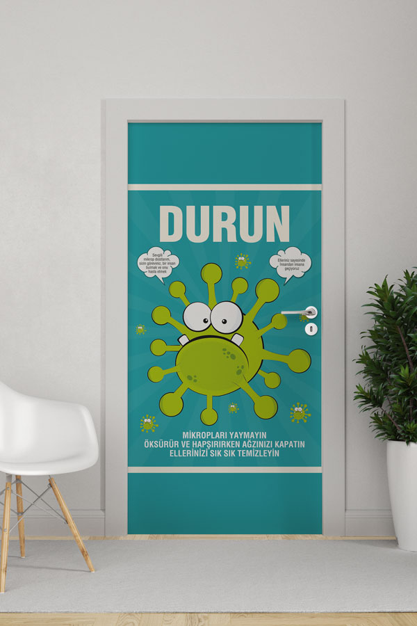 Okul Mikrop Yayılmasını Önleme Kapı Giydirme 9166