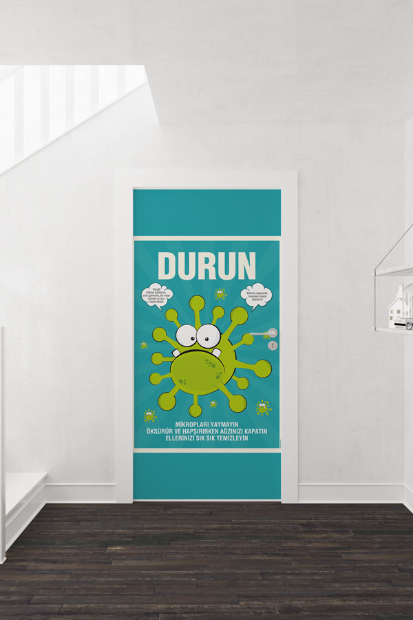 Okul Mikrop Yayılmasını Önleme Kapı Giydirme 9166