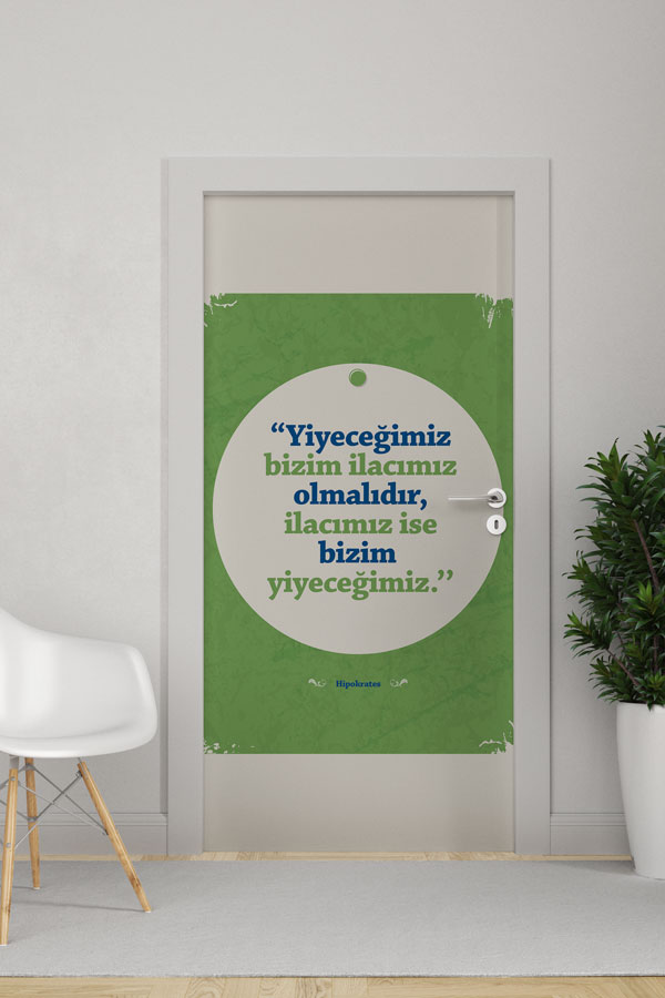 Okul Sağlıklı Beslenme Kapı Giydirme | Hipokrat Sözü 9174