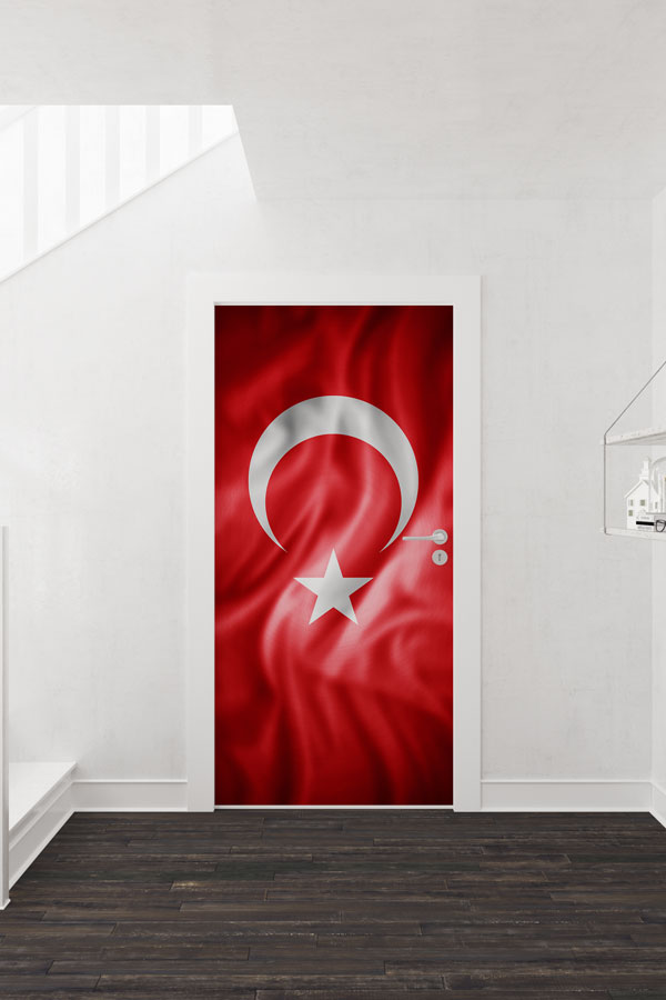 Türk Bayrağı Kapı Giydirme 9329
