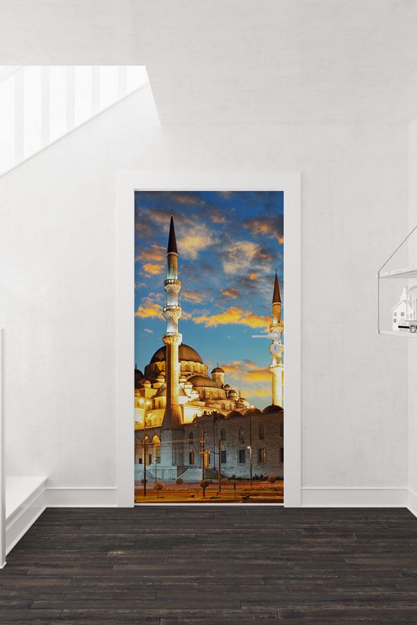 okul-sinif-kapi-giydirme-9607-01 Camii Gün Doğumu Manzaralı Kapı Giydirme Dekoratif Baskı 9607