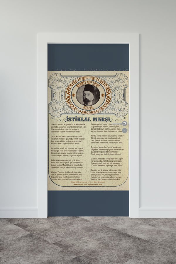 okul-sinif-kapi-gorselleri-9150-00 İstiklal Marşı Kapı Giydirme Mehmet Akif Ersoy Temalı Klasik Tasarım 9150