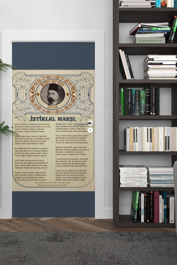 okul-sinif-kapi-gorselleri-9150-02 İstiklal Marşı Kapı Giydirme Mehmet Akif Ersoy Temalı Klasik Tasarım 9150