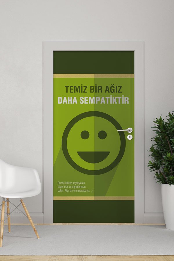 okul-sinif-kapi-gorselleri-9157-0 "Temiz Bir Ağız Daha Sempatiktir" Okul Kapı Giydirme 9157