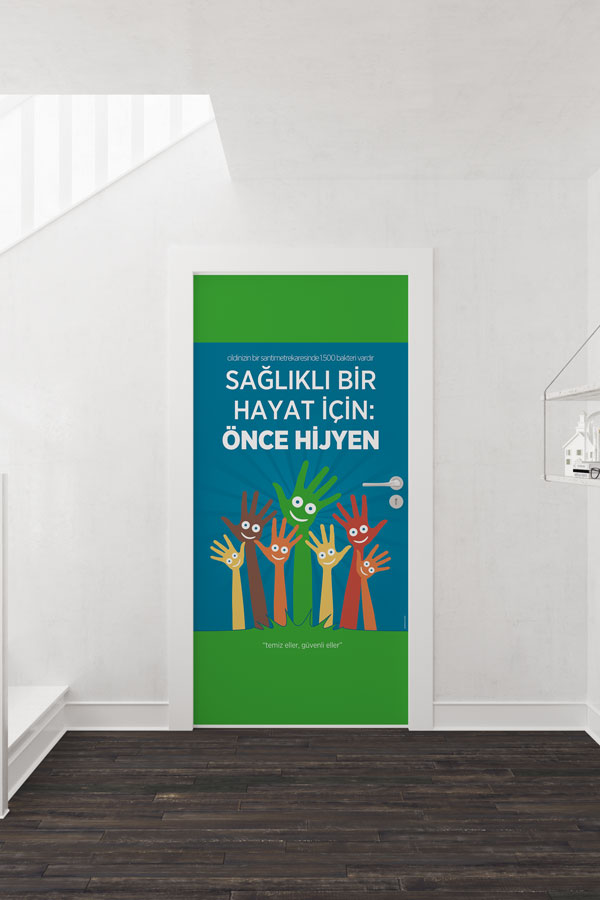 "Sağlıklı Bir Hayat İçin: Önce Hijyen" Okul Kapı Giydirme 9163