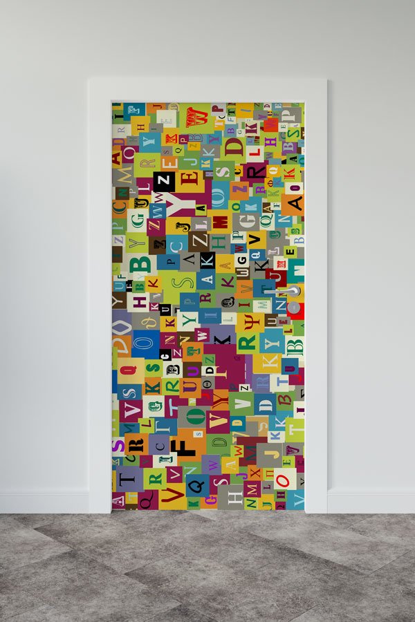 "Alfabe ve Harf Karışımı" Temalı Eğitici Kapı Giydirme 9196