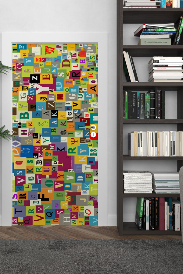 okul-sinif-kapi-gorselleri-9196-02 "Alfabe ve Harf Karışımı" Temalı Eğitici Kapı Giydirme 9196