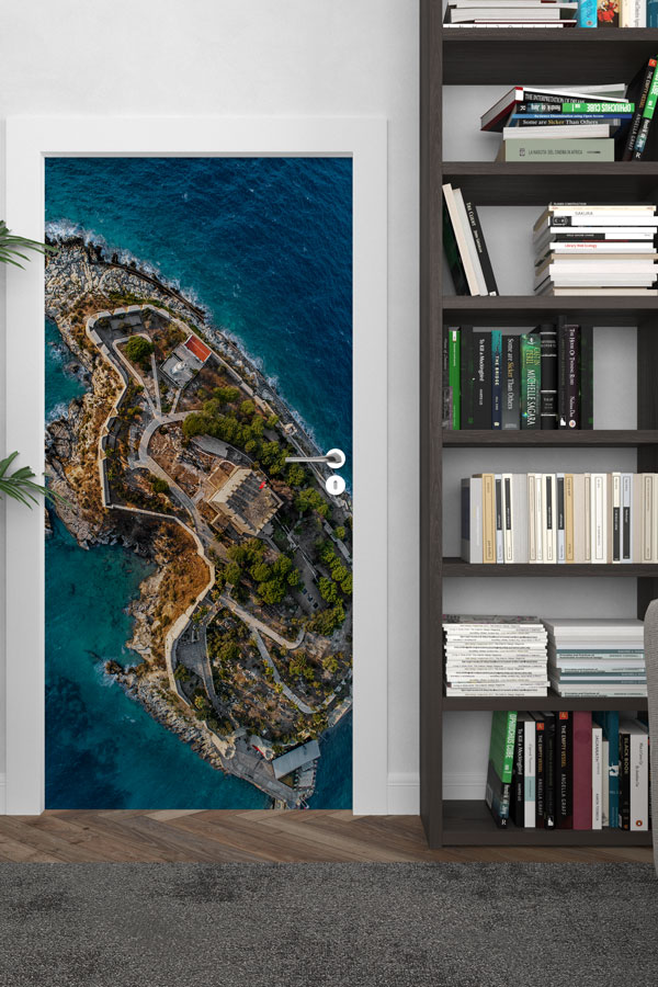 Kuşbakışı Ada Manzaralı Kapı Giydirme 9726