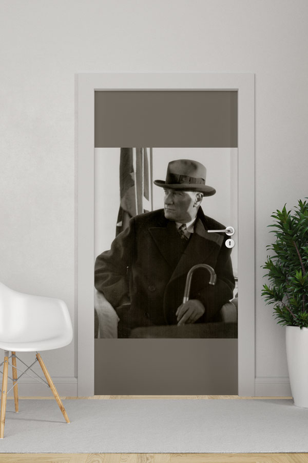 Atatürk Portresi Kapı Giydirme Şapkalı Klasik Tasarım 9127