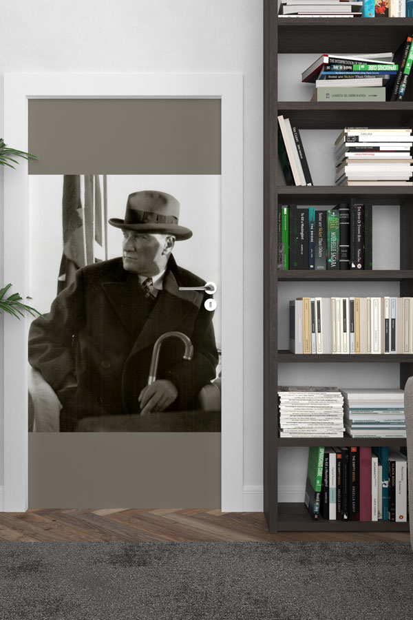Atatürk Portresi Kapı Giydirme Şapkalı Klasik Tasarım 9127