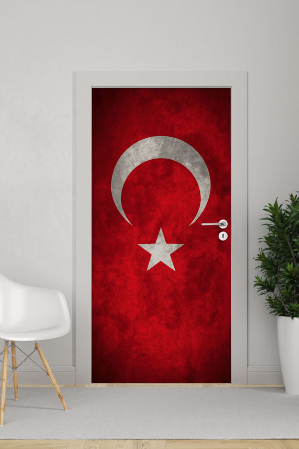 Türk Bayrağı Kapı Giydirme Tasarımı 8822