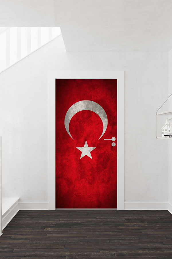 Türk Bayrağı Kapı Giydirme Tasarımı 8822