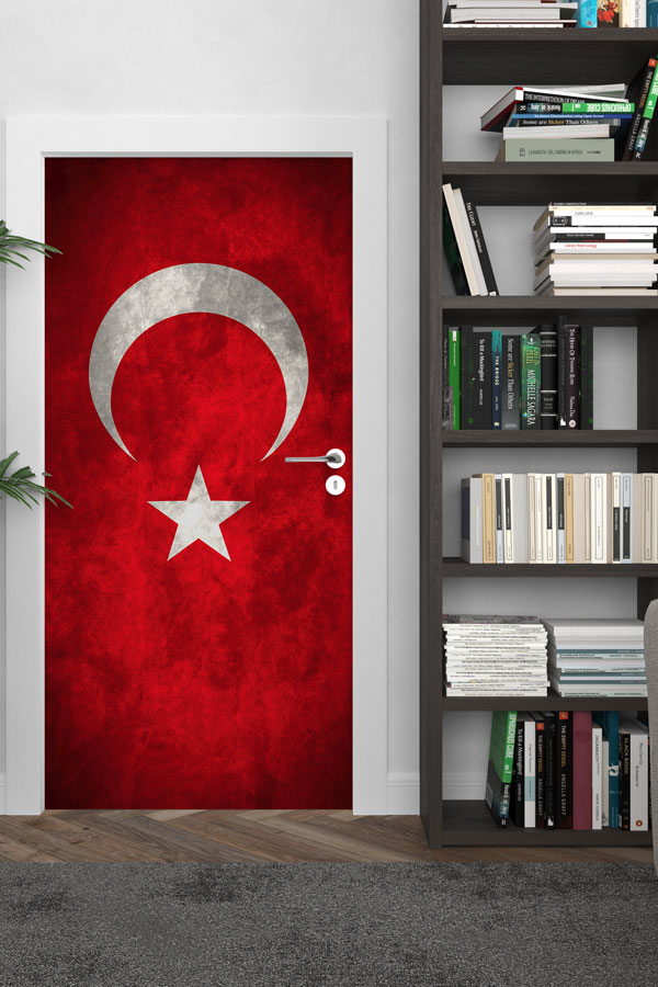 Türk Bayrağı Kapı Giydirme Tasarımı 8822