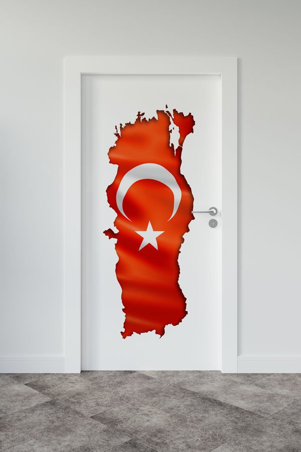 Türkiye Siluet Türk Bayrağı Kapı Giydirme 8838