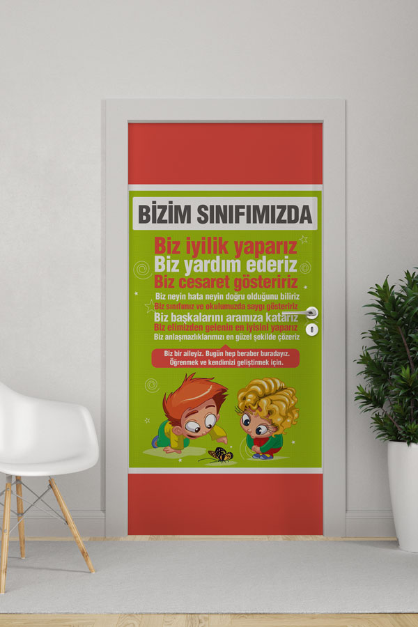 okul-sinif-kapi-tasarimi-8981-03 Bizim Sınıfımızda Kapı Giydirme - Sınıf Kuralları ve Değerler Eğitimi Kapı Tasarımı 8981
