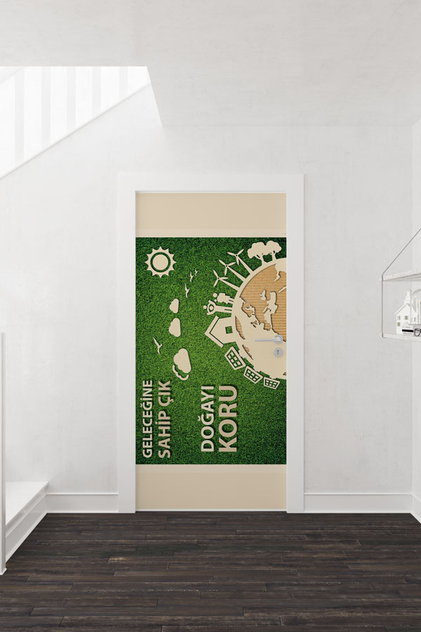 "Doğayı Koru & Geleceğine Sahip Çık" Temalı Dünya ve Yenilenebilir Enerji Kapı Giydirme 9053
