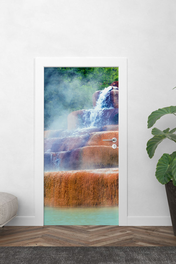 Termal Traverten Şelalesi Manzaralı Kapı Giydirme 9722