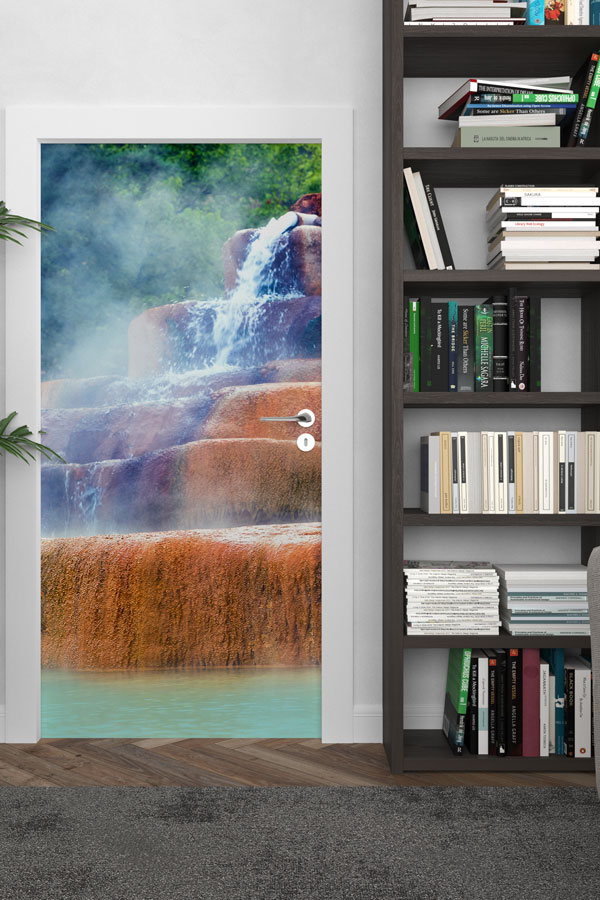 Termal Traverten Şelalesi Manzaralı Kapı Giydirme 9722