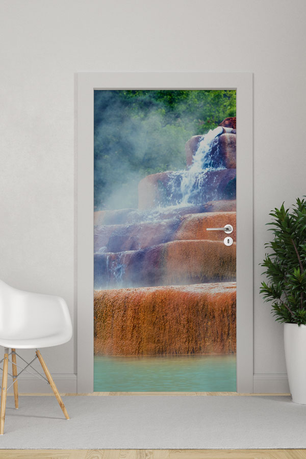 Termal Traverten Şelalesi Manzaralı Kapı Giydirme 9722