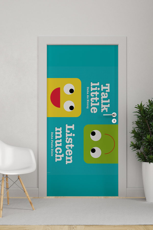 Kapı Giydirme: "Talk Little Listen Much" İngilizce Slogan 8722