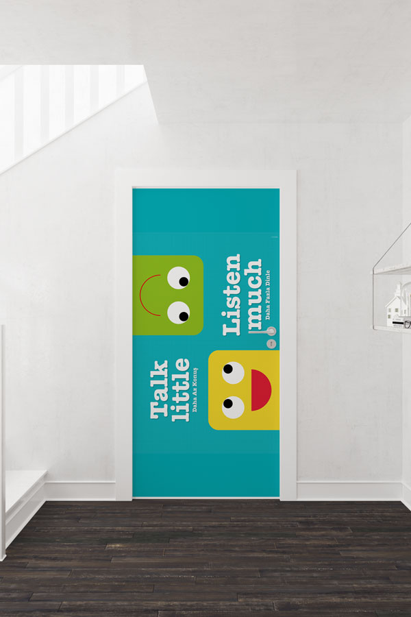Kapı Giydirme: "Talk Little Listen Much" İngilizce Slogan 8722