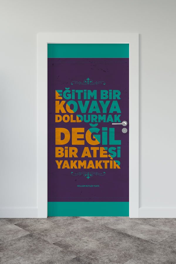 Eğitim Ateş Yakmaktır Okul Kapı Giydirme 9082