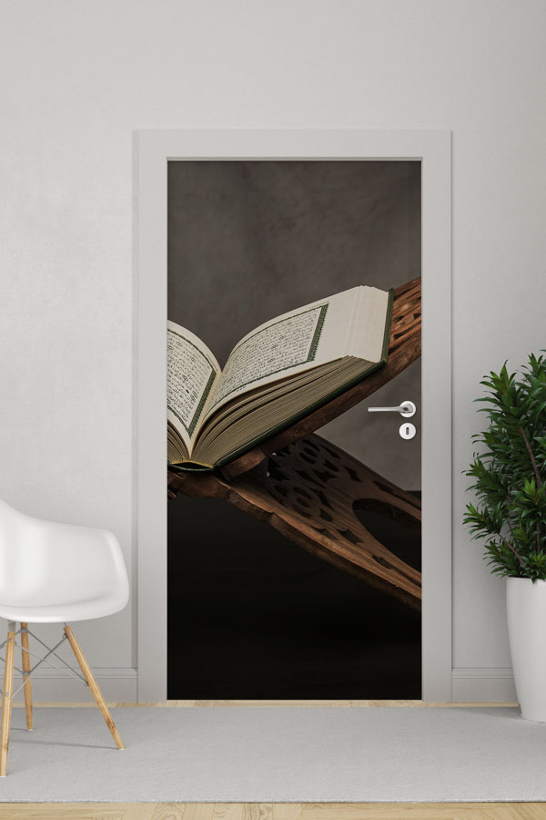 Kur’an-ı Kerim Rahle Üzerinde Kapı Giydirme Dekoratif Baskı 9545