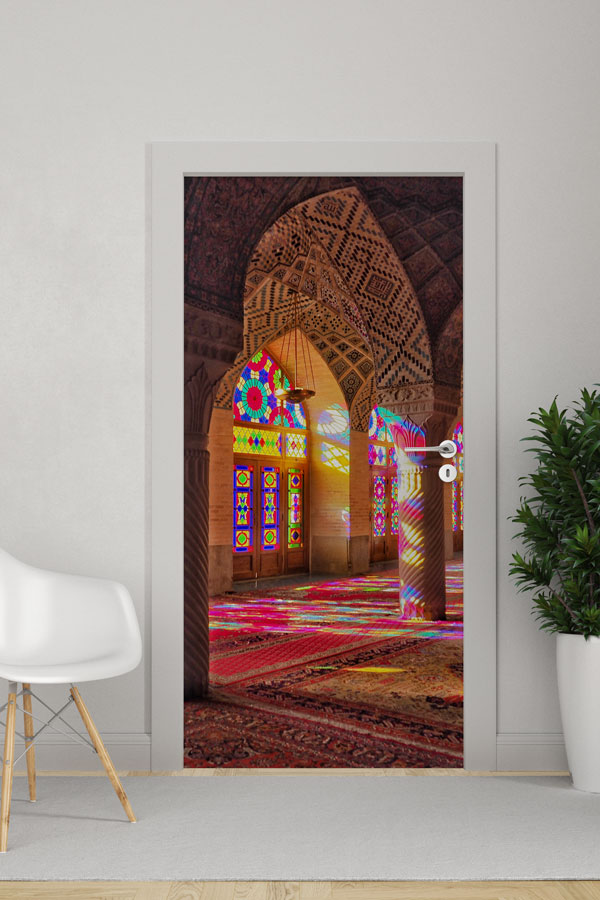Nasır el-Mülk Camii Vitray Işığı Kapı Giydirme 9587