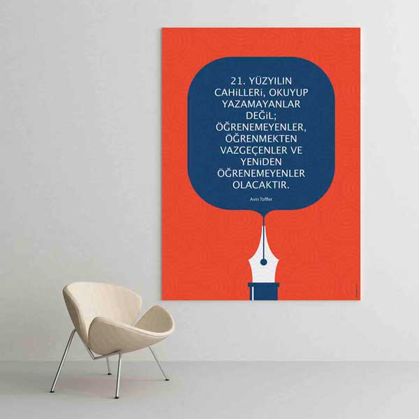 "21. Yüzyılın Cahilleri" Alvin Toffler Eğitim Posteri – B-961