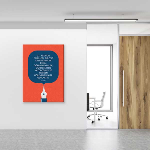 "21. Yüzyılın Cahilleri" Alvin Toffler Eğitim Posteri – B-961