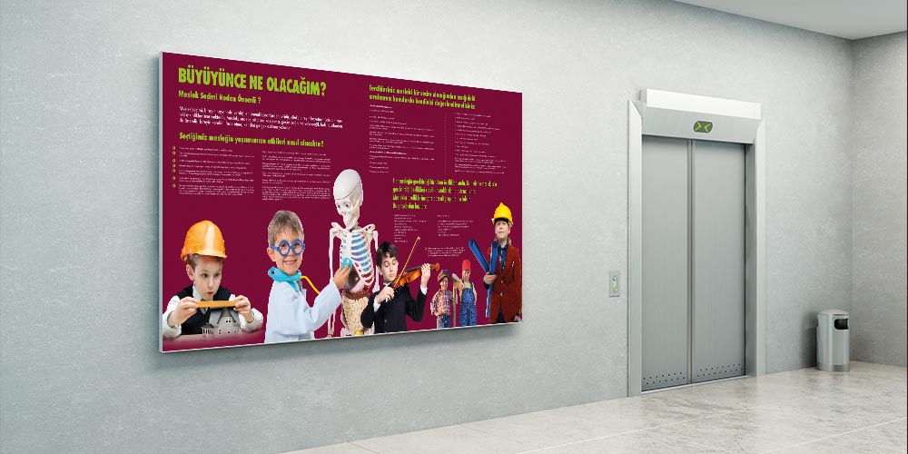 Okul Duvar Dekoru: Büyüyünce Ne Olacağım? Meslek Seçimi Rehberi A-817