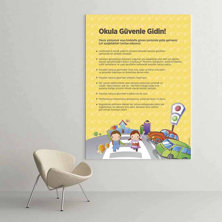 Okula Güvenle Gidin! Trafik Eğitimi Posteri – B-738