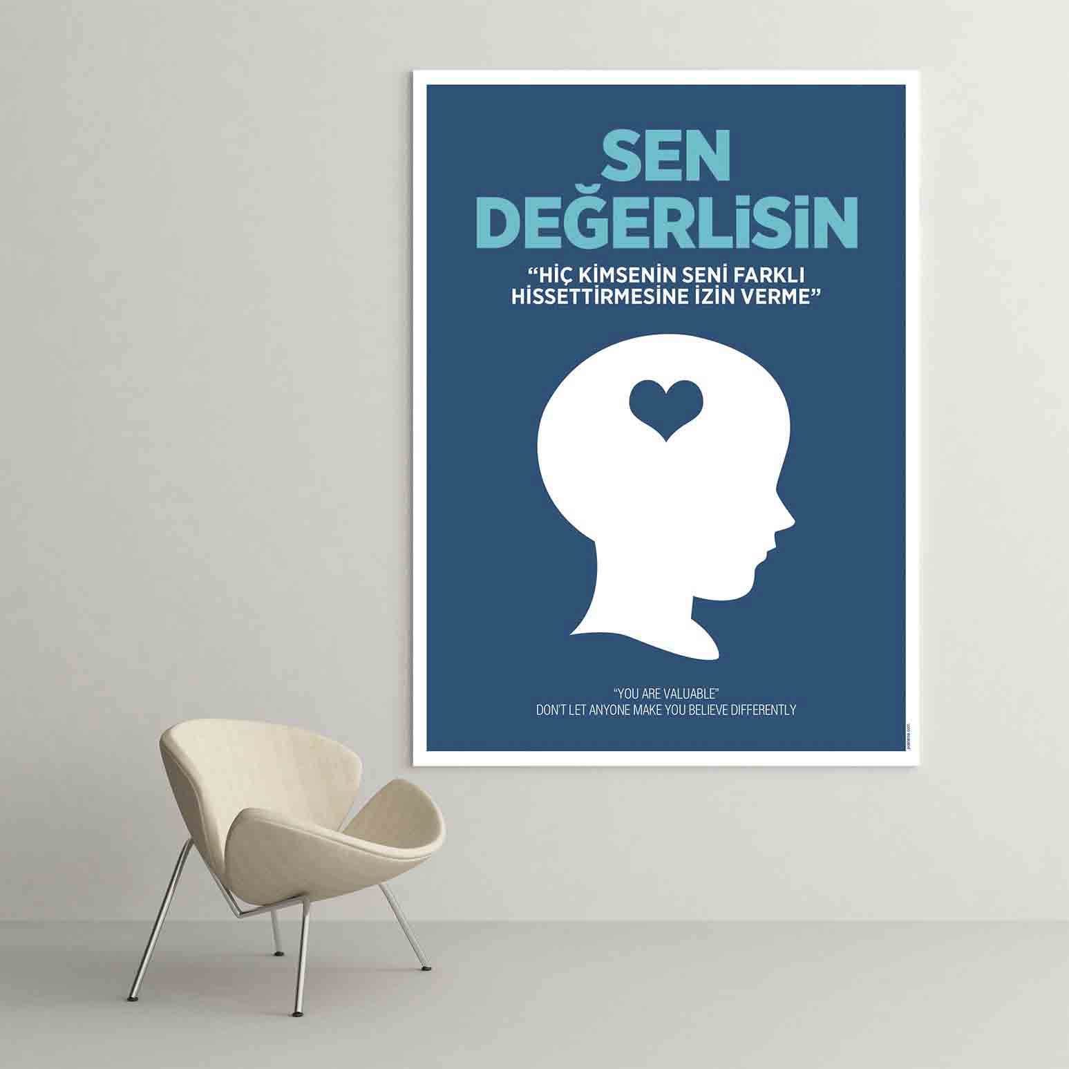 "Sen Değerlisin" Özgüven Posteri - Okul ve Sınıf İçin Motivasyon Dekoru – B-836