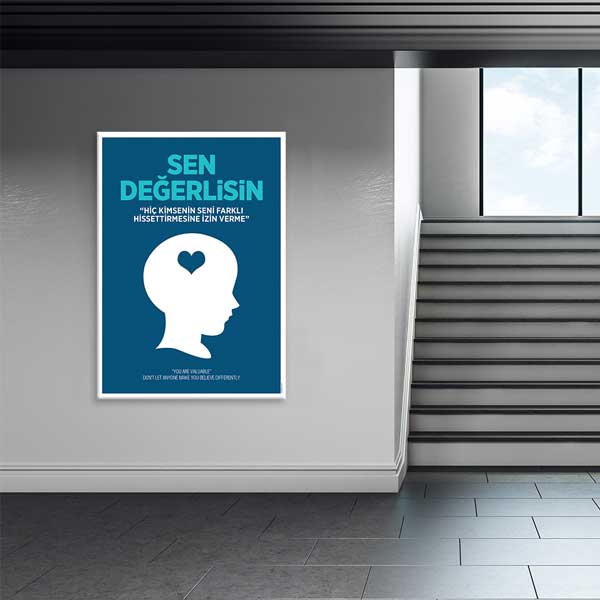 "Sen Değerlisin" Özgüven Posteri - Okul ve Sınıf İçin Motivasyon Dekoru – B-836