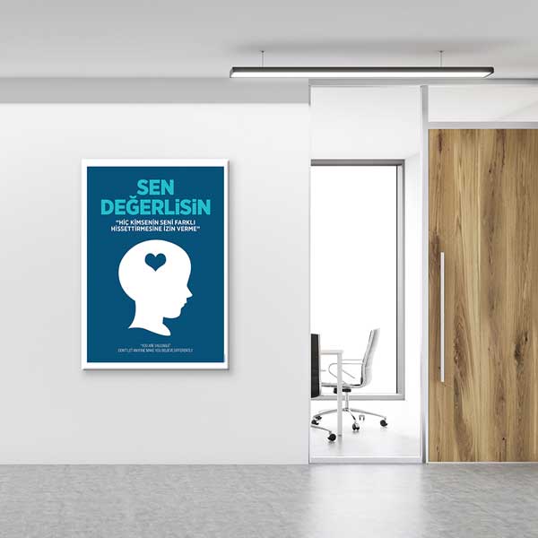 "Sen Değerlisin" Özgüven Posteri - Okul ve Sınıf İçin Motivasyon Dekoru – B-836