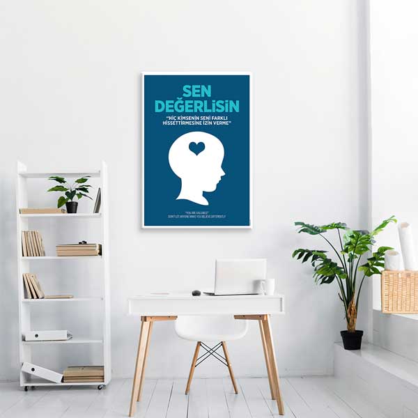 "Sen Değerlisin" Özgüven Posteri - Okul ve Sınıf İçin Motivasyon Dekoru – B-836