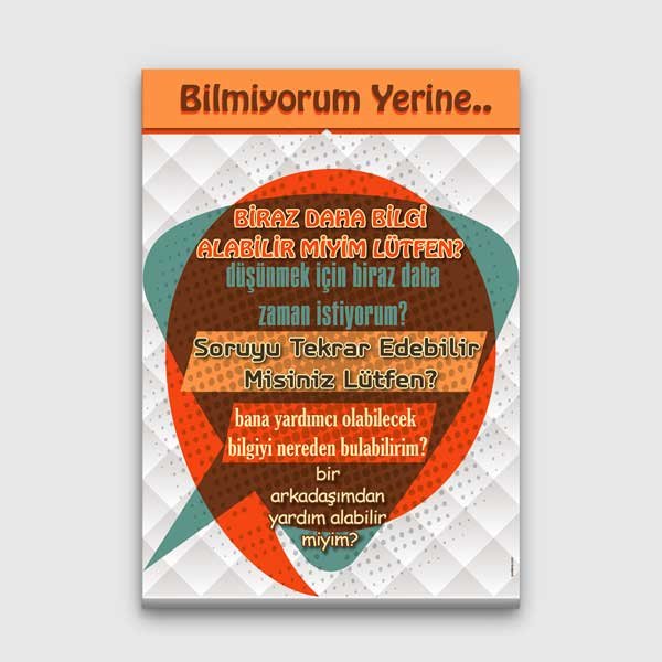 Bilmiyorum Yerine Ne Demeliyim? Posteri - İletişim ve Problem Çözme Rehberliği – B-844