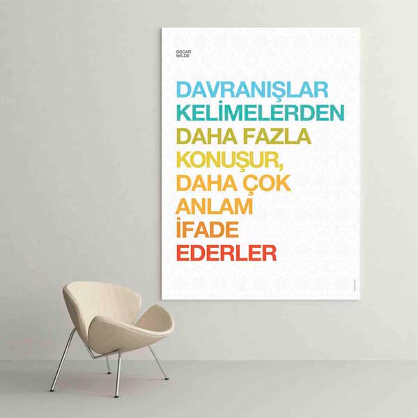 okul-sinif-posterleri-b-846-01 Davranışlar Kelimelerden Daha Fazla Konuşur, Daha Çok Anlam İfade Ederler Posteri - Oscar Wilde Sözü – B-846
