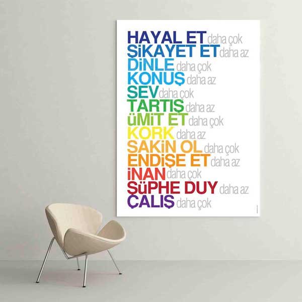 "Hayal Et Daha Çok" Gökkuşağı Temalı Motivasyon Tablosu – B-874