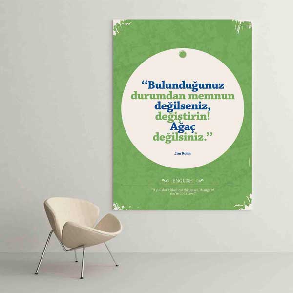 "Ağaç Değilsin Değiştir" Jim Rohn Motivasyon Tablosu – B-899